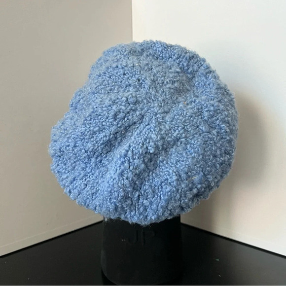 Vintage Periwinkle Blue Soft Cozy Hand Knit Crochet Slouch Beanie - Picture 5 of 8